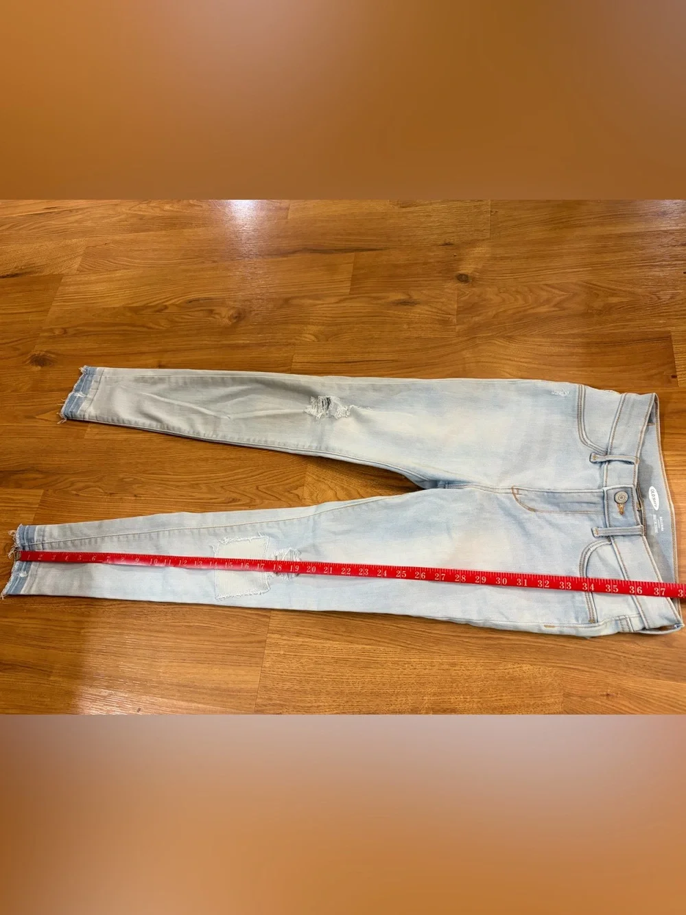 Old Navy Ballerina Jeggings Skinny Jeans Girl’s 16 Light Wash Distressed Denim